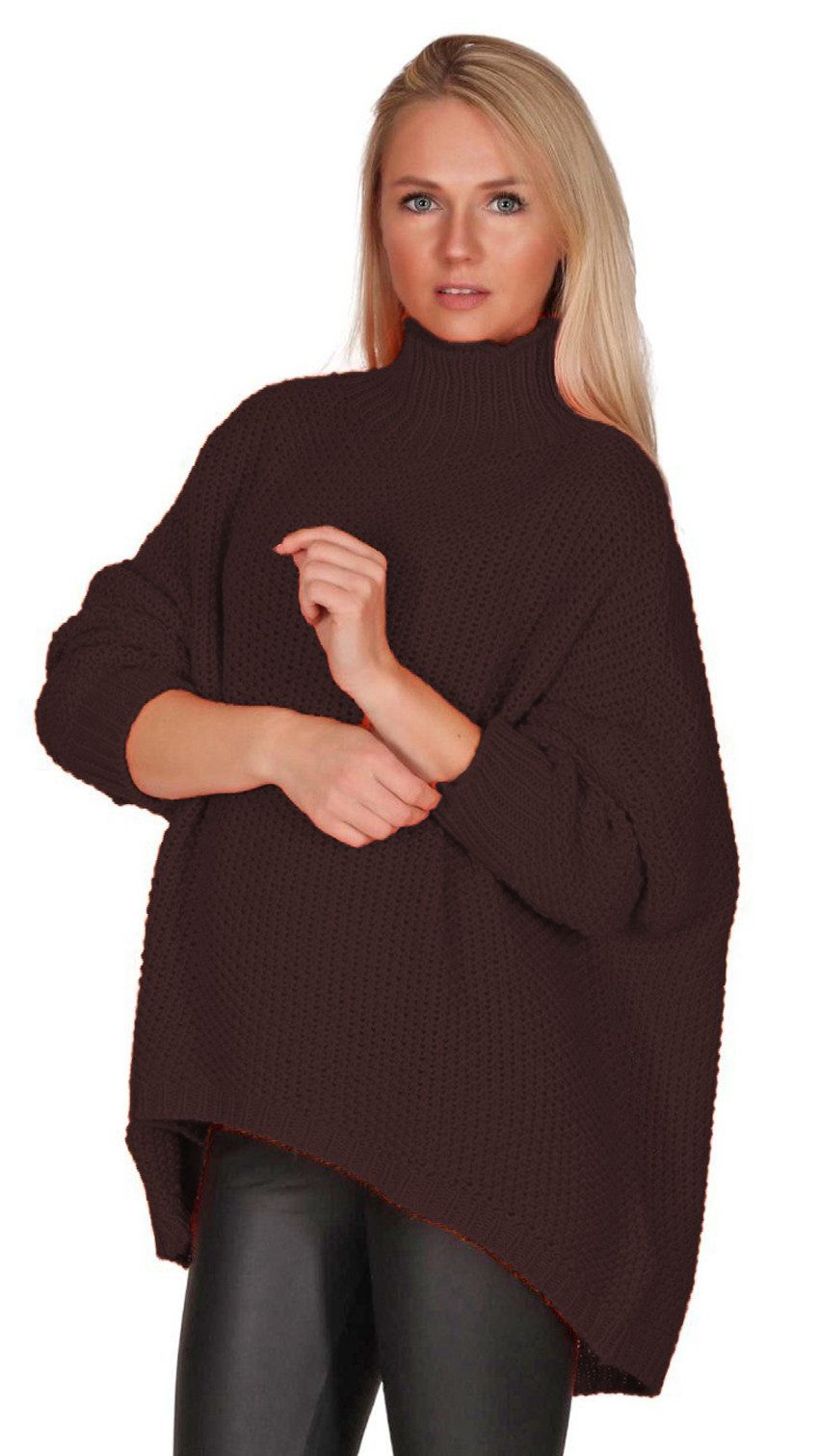 Charis Moda Longpullover Strickpullover Turtelneck Vorne günstig online kaufen