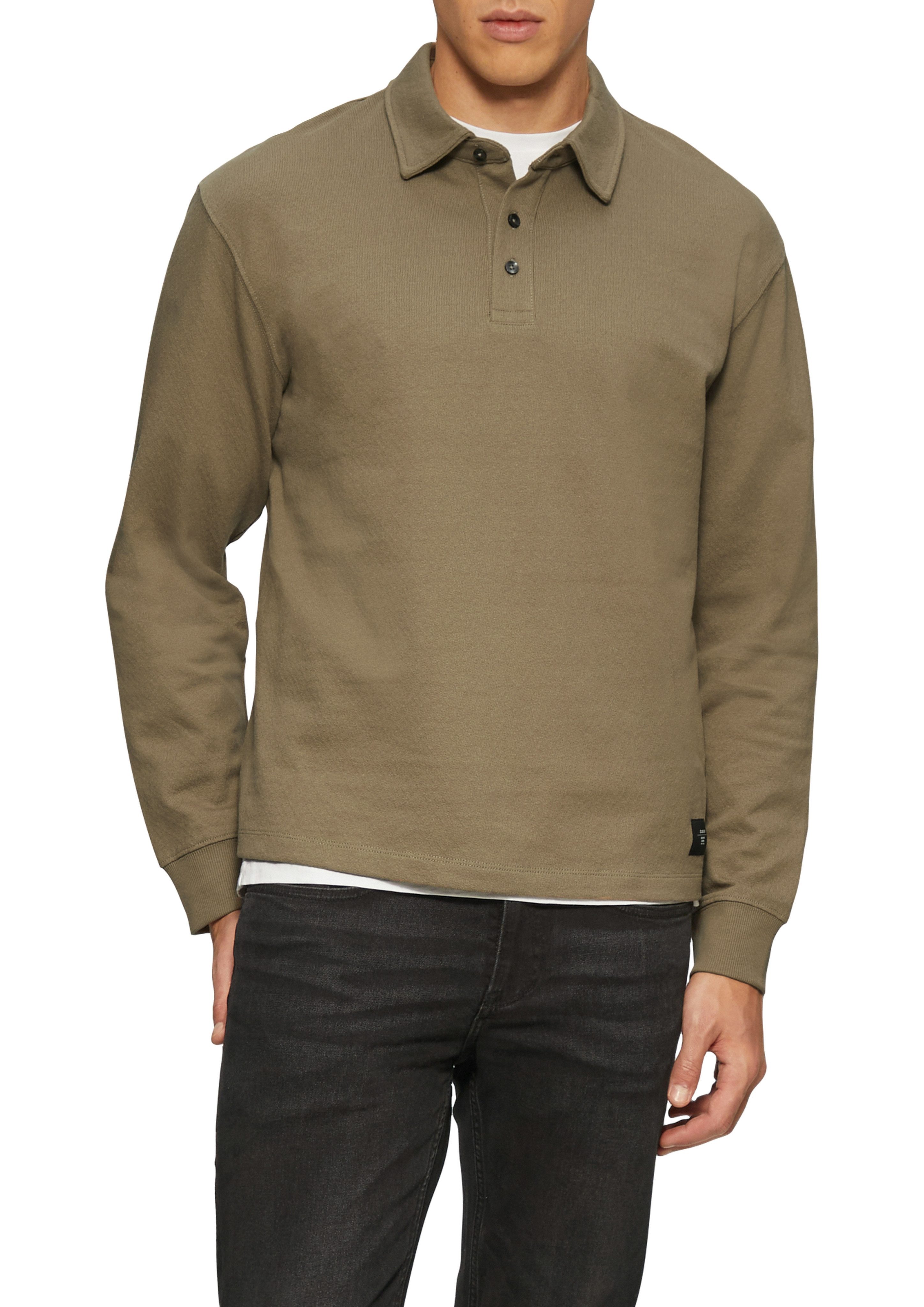 s.Oliver Langarm-Poloshirt mit Logo Stickerei am günstig online kaufen
