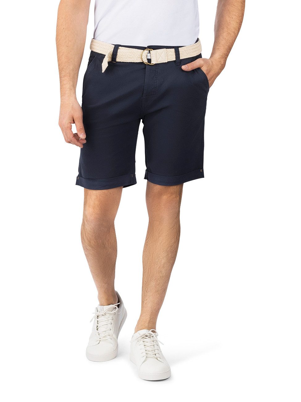 DENIMFY Chinoshorts Herren Chino Shorts DFLio Regular Fit Bermudashorts mit Gürtel