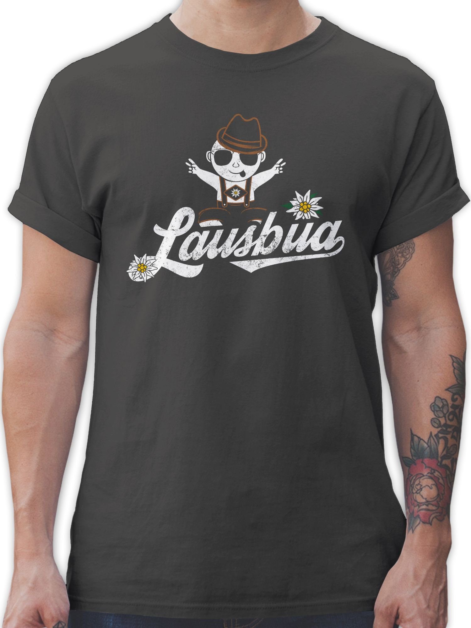 Shirtracer T-Shirt Lausbua Baby I Wiesn Lustig Witzig Mode für Oktoberfest Herren 02 Dunkelgrau