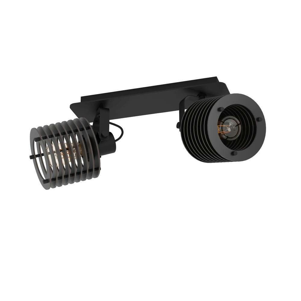 EGLO Deckenspot SEGOVIA, ohne Leuchtmittel, Deckenlampe, Metall und Holz in Schwarz, Deckenspot mit E27 Fassung