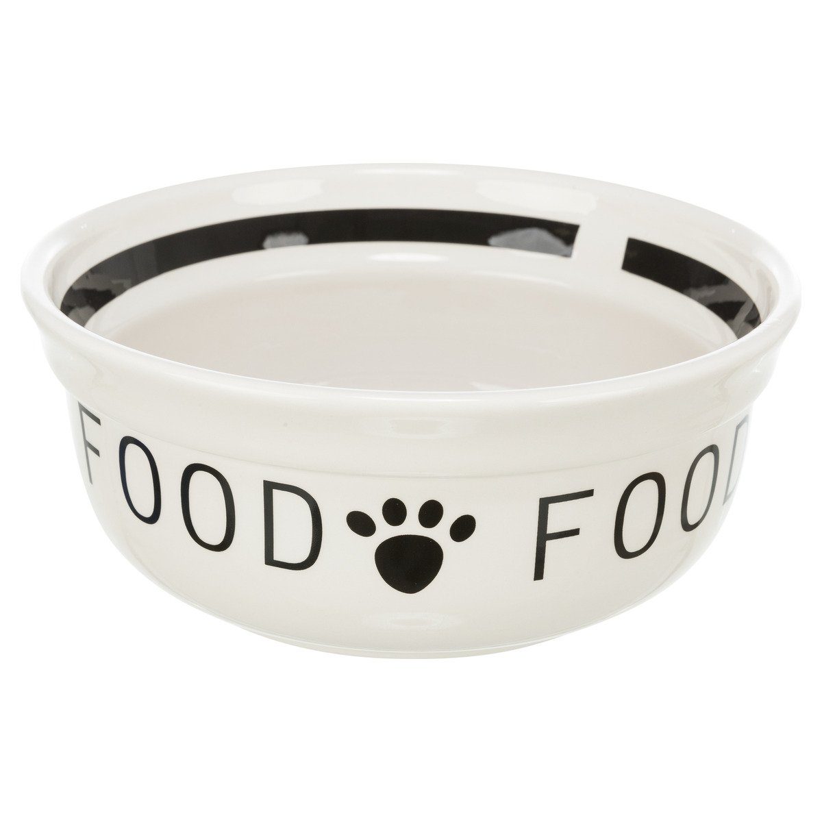 TRIXIE Futterbehälter Ersatz-Keramiknapf "Food" für Eat on Feet Napf-Set weiß/schwarz, Durchmesser: 13 cm / für Art.: ankfs-15557-M-34284