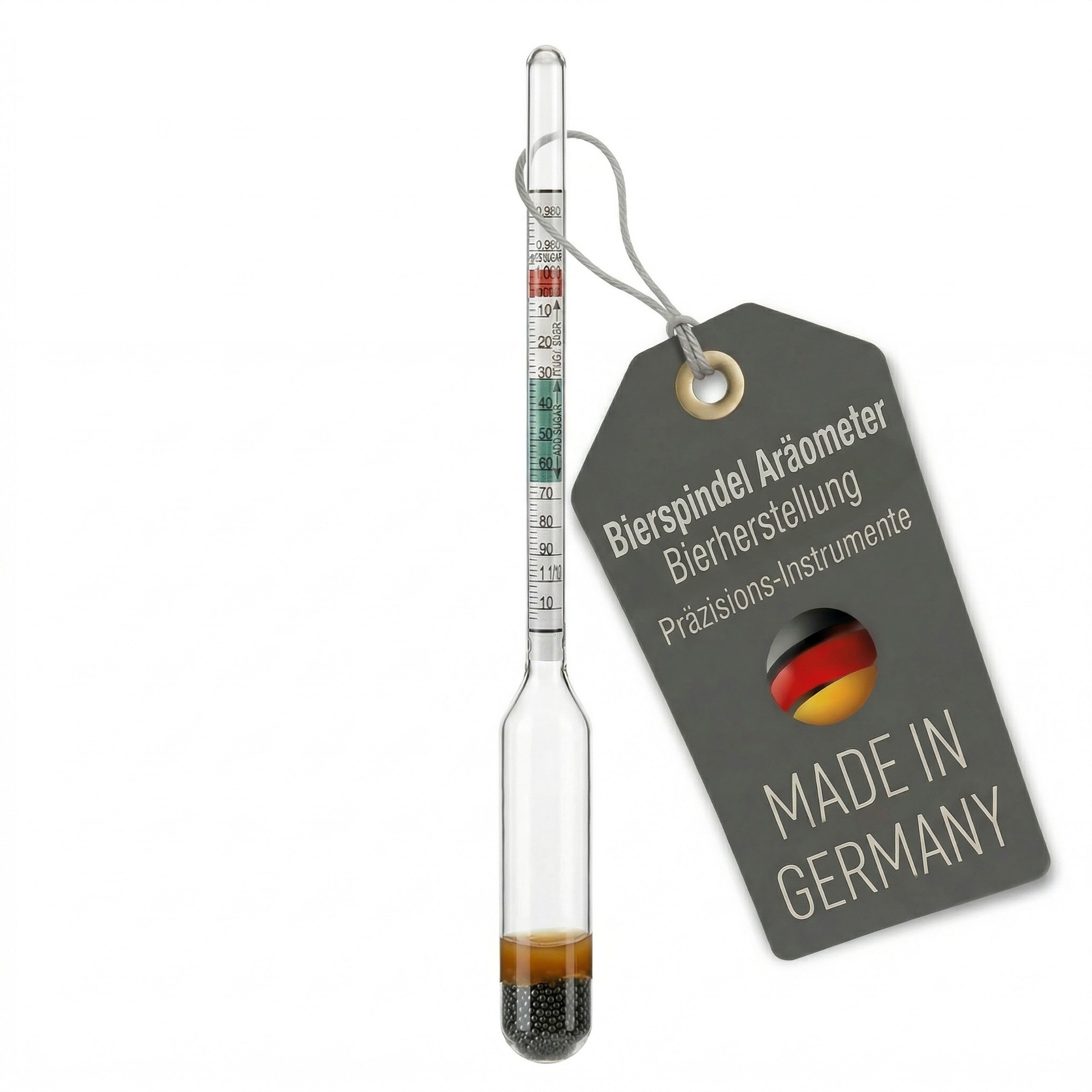 Kochthermometer Bier Aräometer Bierspindel Glas Messpindel Stammwürze