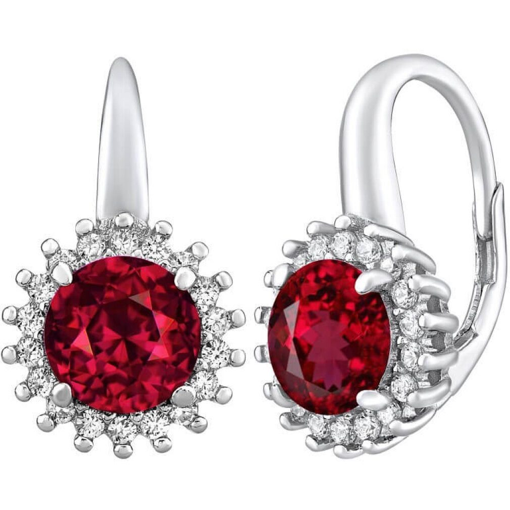 Ohrring-Set Silver earrings ADRIA with synthetic rubies LPSER0754