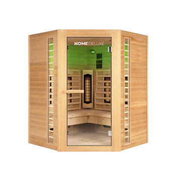 HOME DELUXE Infrarotkabine REDSUN DELUXE XXL, BxTxH: 150 x 150 x 190 cm, (Komplettset) 7 Vollspektrumstrahler, Hemlocktanne, für 4 Personen l Infrarotsauna