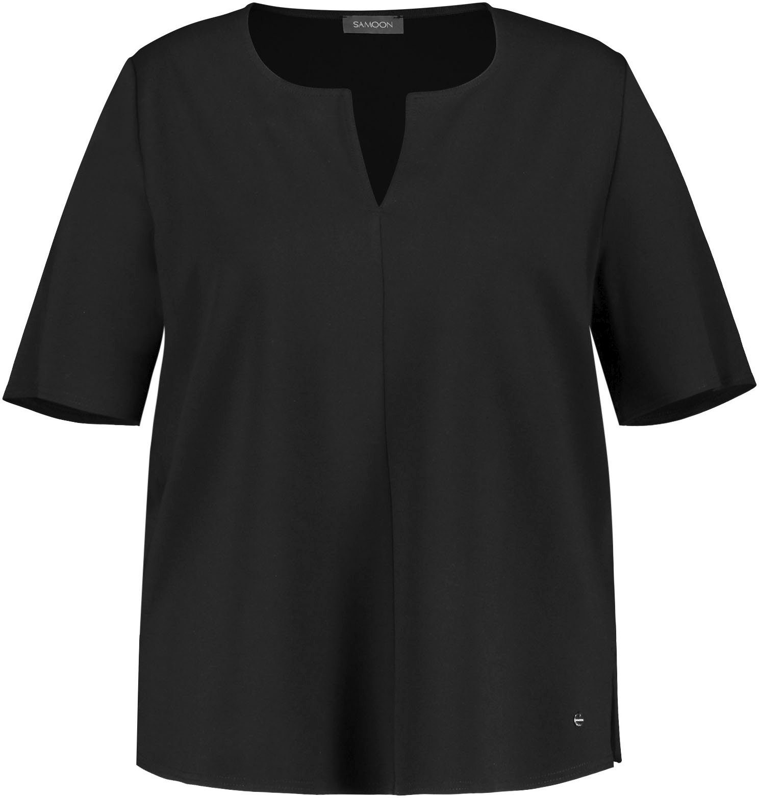 Damen Shirts Samoon T-Shirt mit Rundhals-Ausschnitt und Halbärmeln