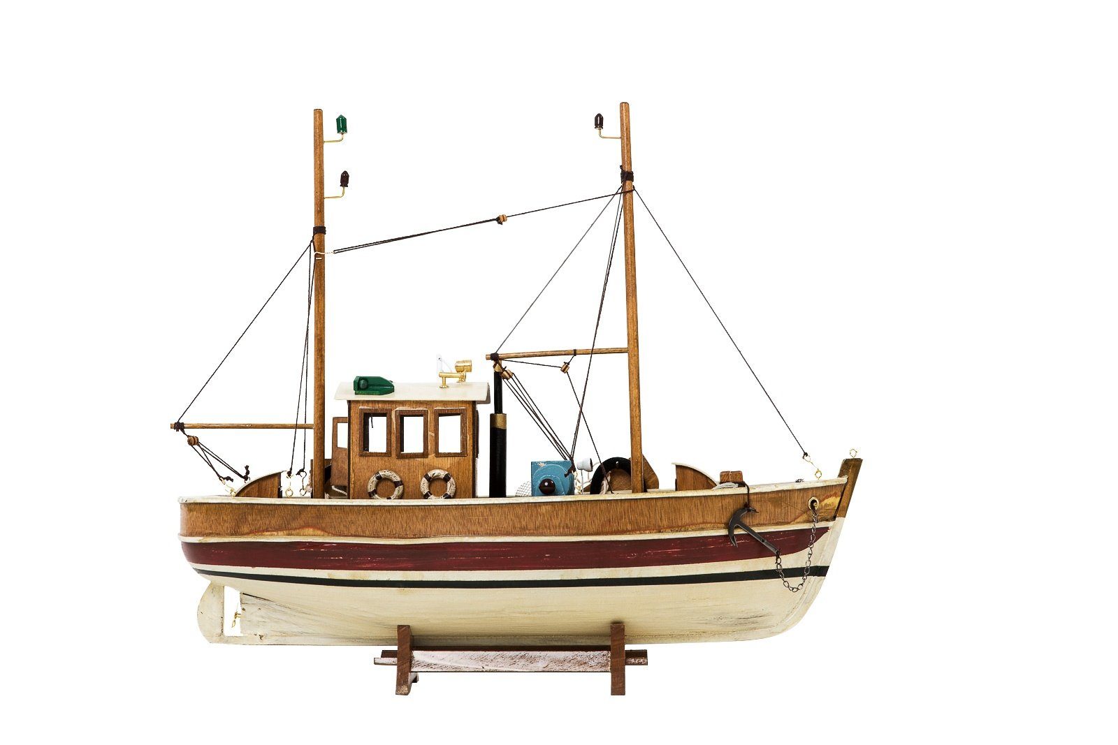 Dekoobjekt Kutter Fischerboot Fischkutter Holzschiff Schiff Schiffsmodell 45cm ke