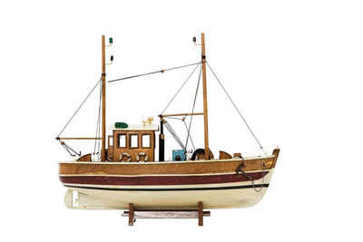 Aubaho Modellboot Kutter Fischerboot Fischkutter Holzschiff Schiff Schiffsmodell 45cm kein Bausatz