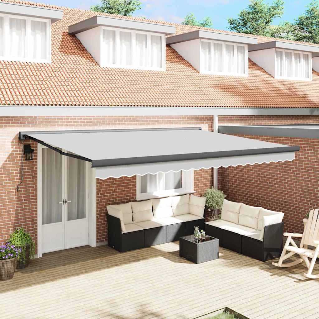 furnicato Markise Motorisierte mit Aluminiumrahmen, UV-beständig, 2,5m Wasserabweisendes Sonnentuch mit Wandhaltern für die Terrasse