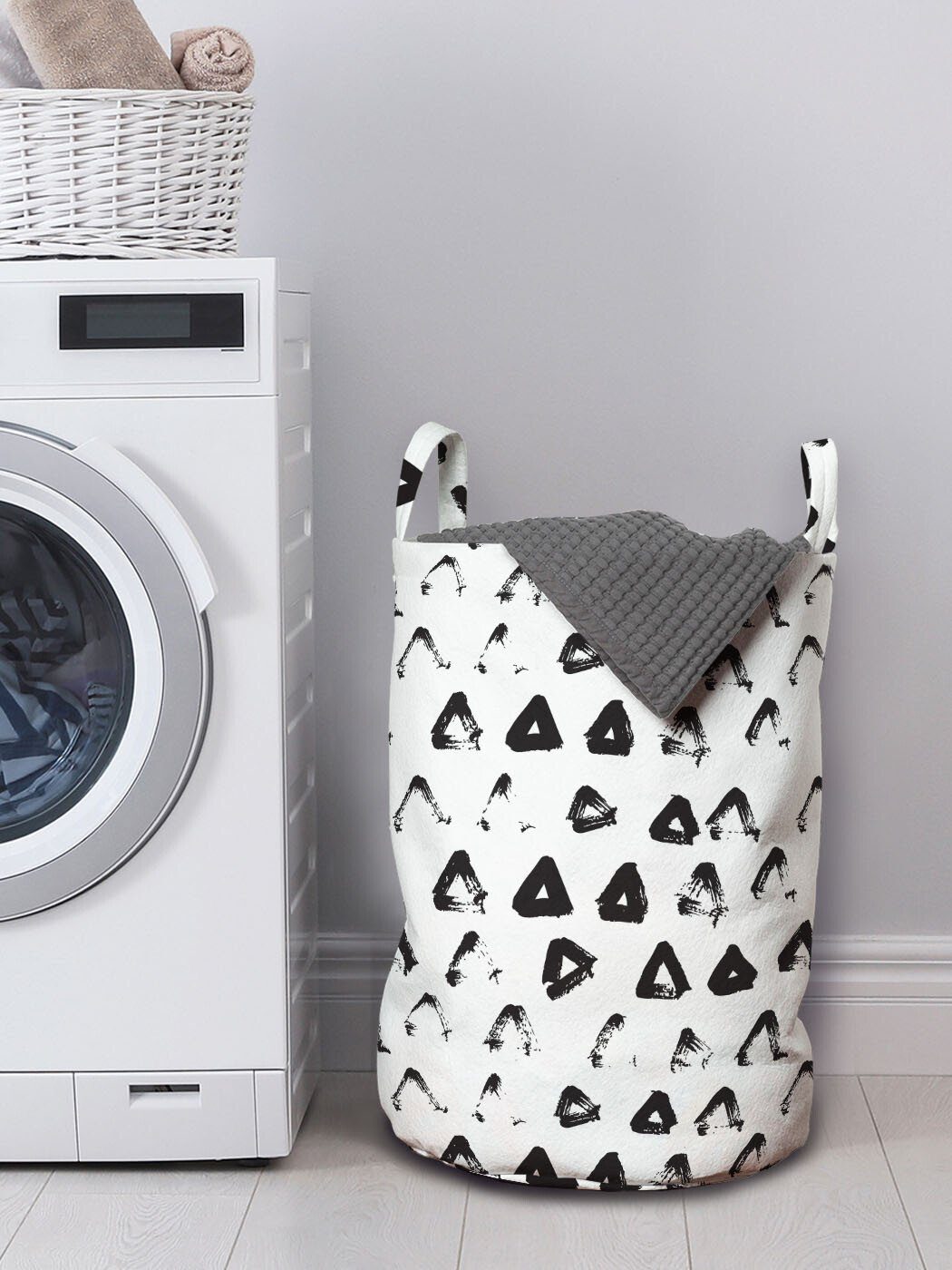 Wäschesäckchen mutige für Pinselstriche Abstrakt Kordelzugverschluss Wäschekorb Waschsalons, Griffen mit Moderne Abakuhaus