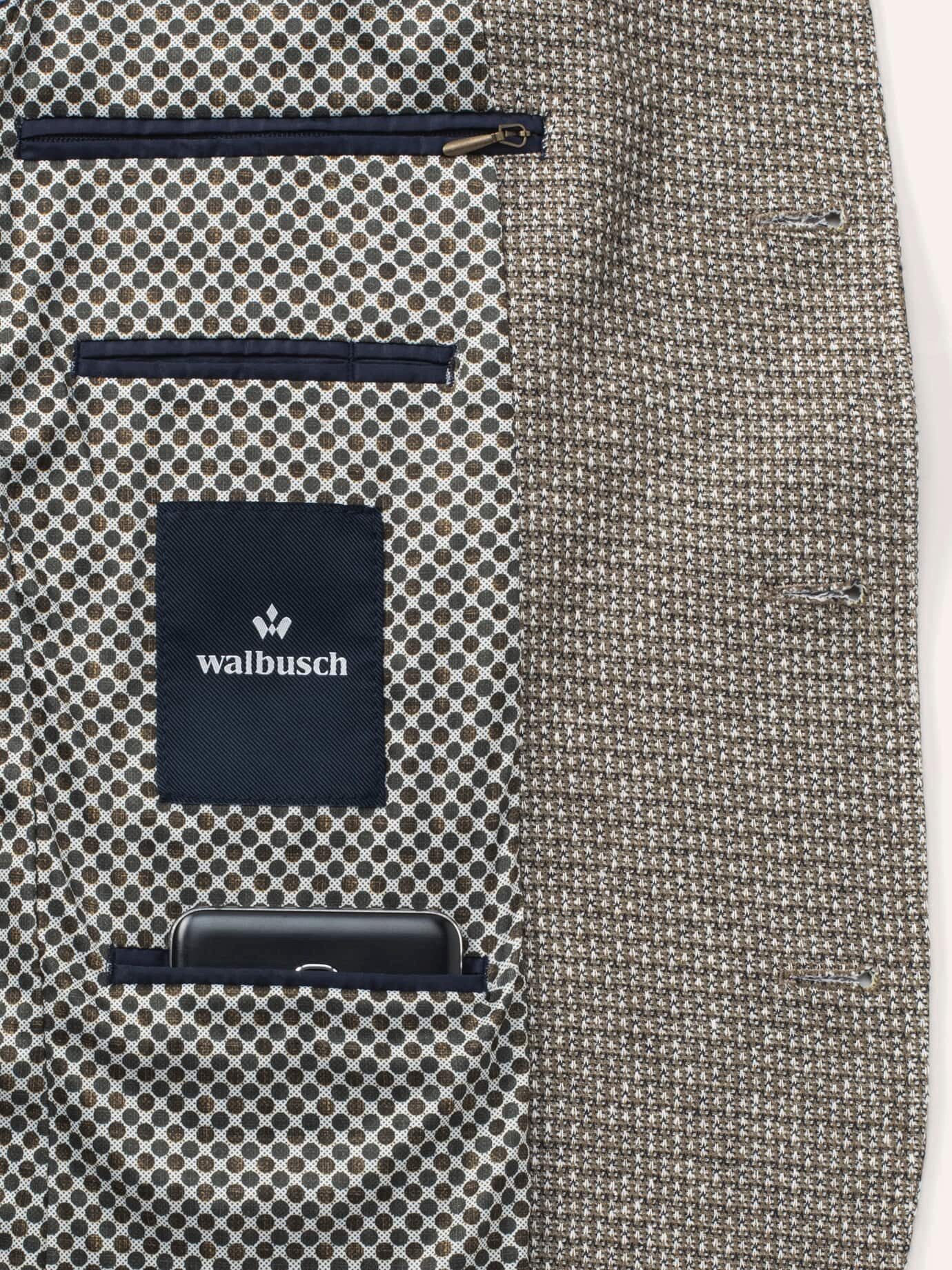 Walbusch Sakko Herren Struktur-Sakko Regular fit Stehkragen, modern – Bild 3 von 5