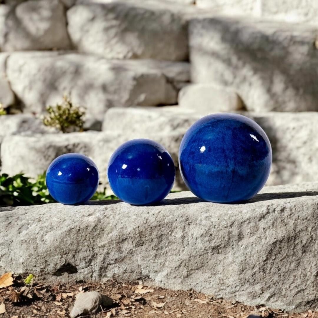 Teramico Dekokugel Gartenkugeln 3er Set Royal Blau, 100% Frostfest