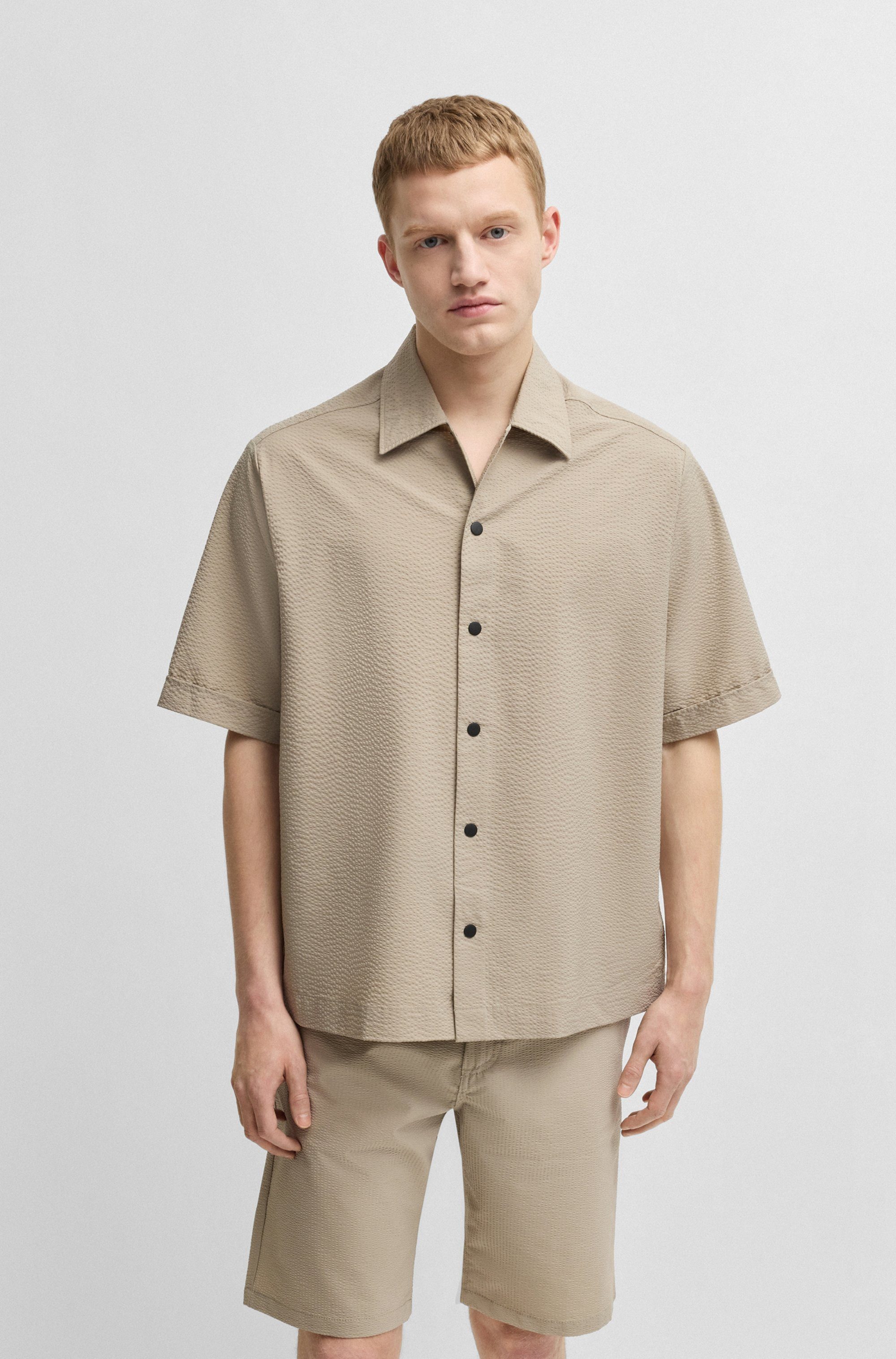 BOSS ORANGE Kurzarmhemd Lapoully mit leichter Struktur günstig online kaufen