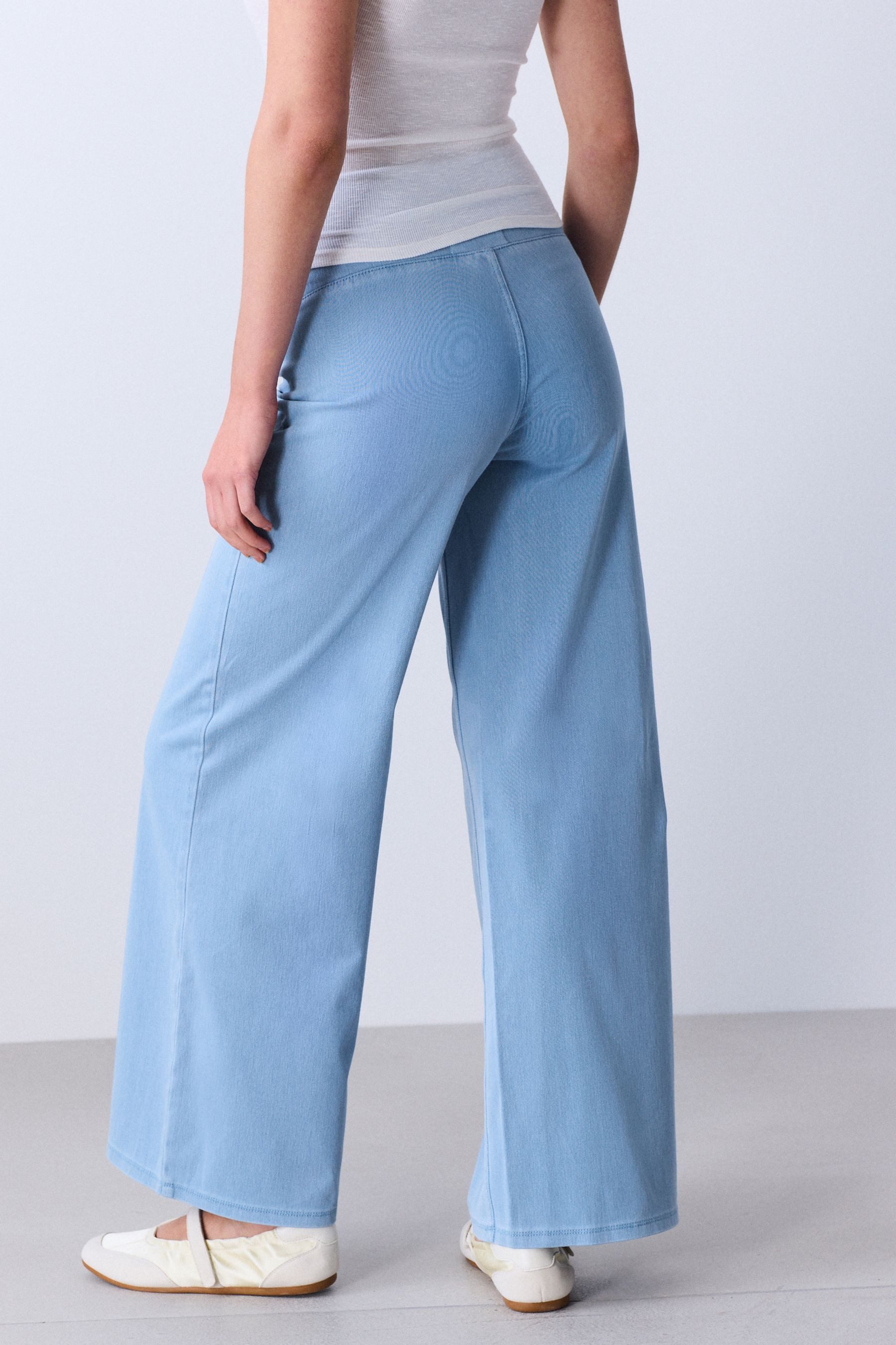 Next Jeansleggings Denim-Leggings mit weitem Bein, Kurzgröße (1-tlg)