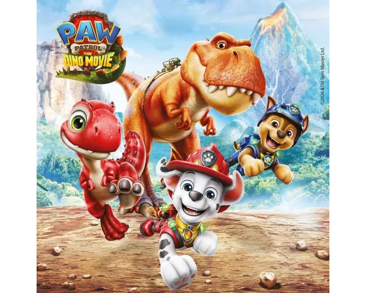 PAW PATROL Papierserviette PAW Patrol Dino Movie Servietten 20 Stück, 33x33 cm