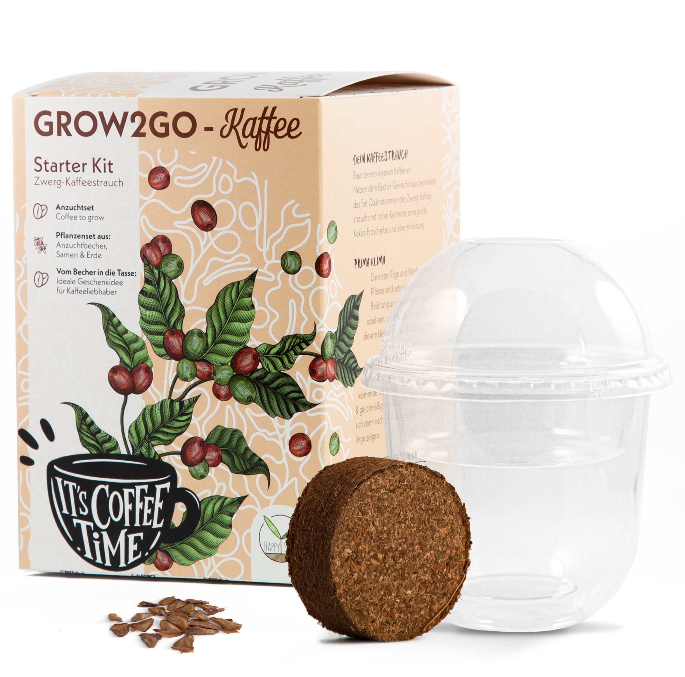 Blumensamen Der eigene Zwergkaffee zum Pflanzen - Anzuchtset von Kaffeebohnen
