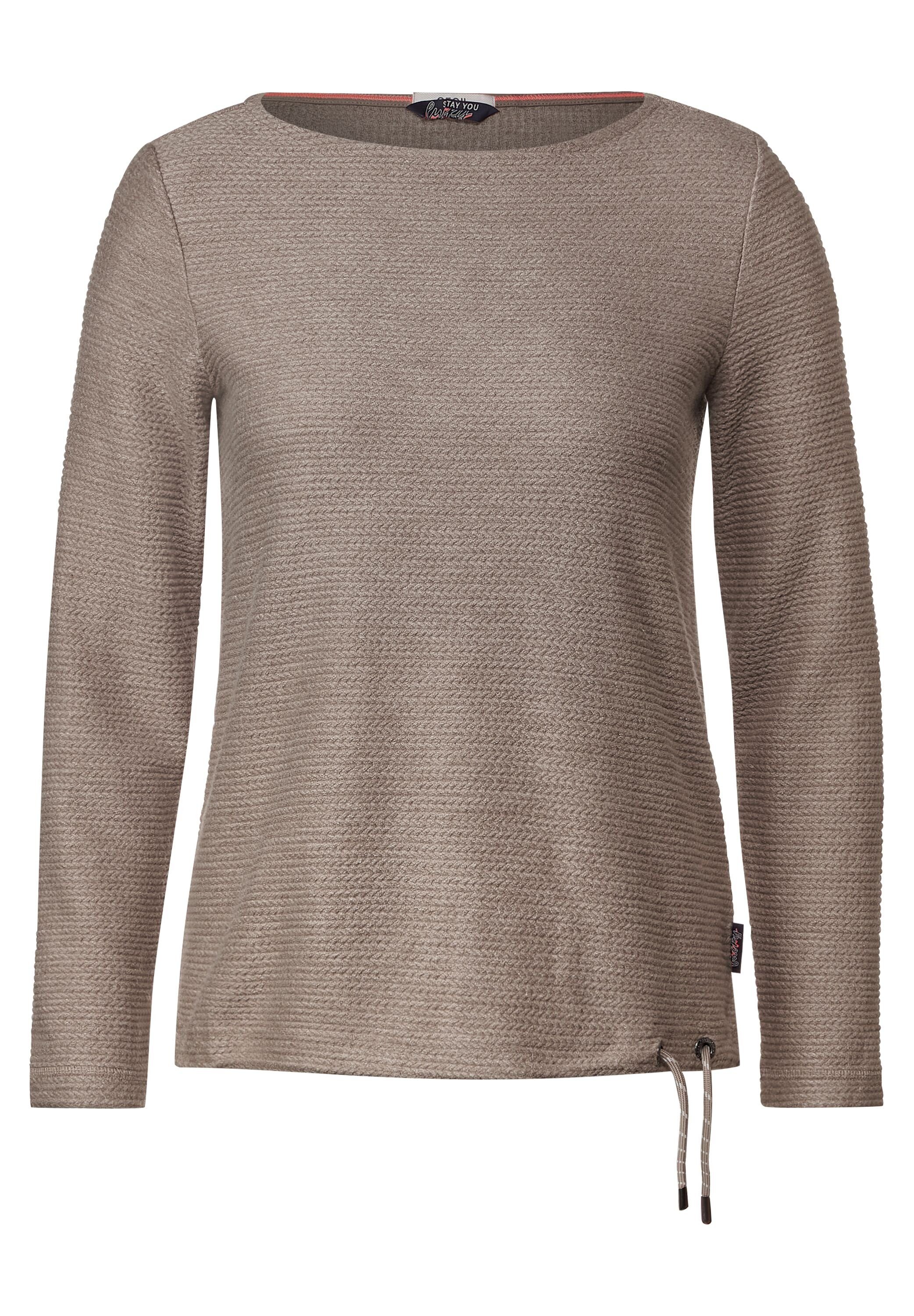 melange Tunnelzug Saum Cecil taupe am mit Langarmshirt