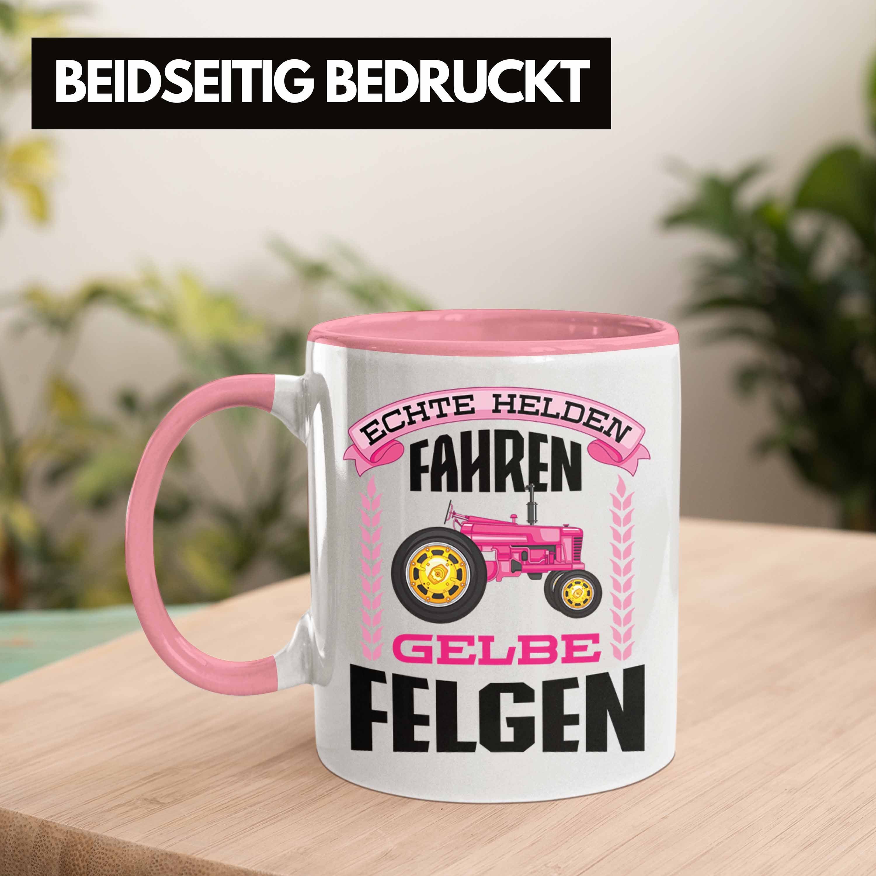 Landwirtschaft Frau - Landwirtin Kaffeetasse Felgen Spruch Traktor Geschenk Tasse Echte Trendation Spruch Rosa Männer für Trendation Geschenke Tasse