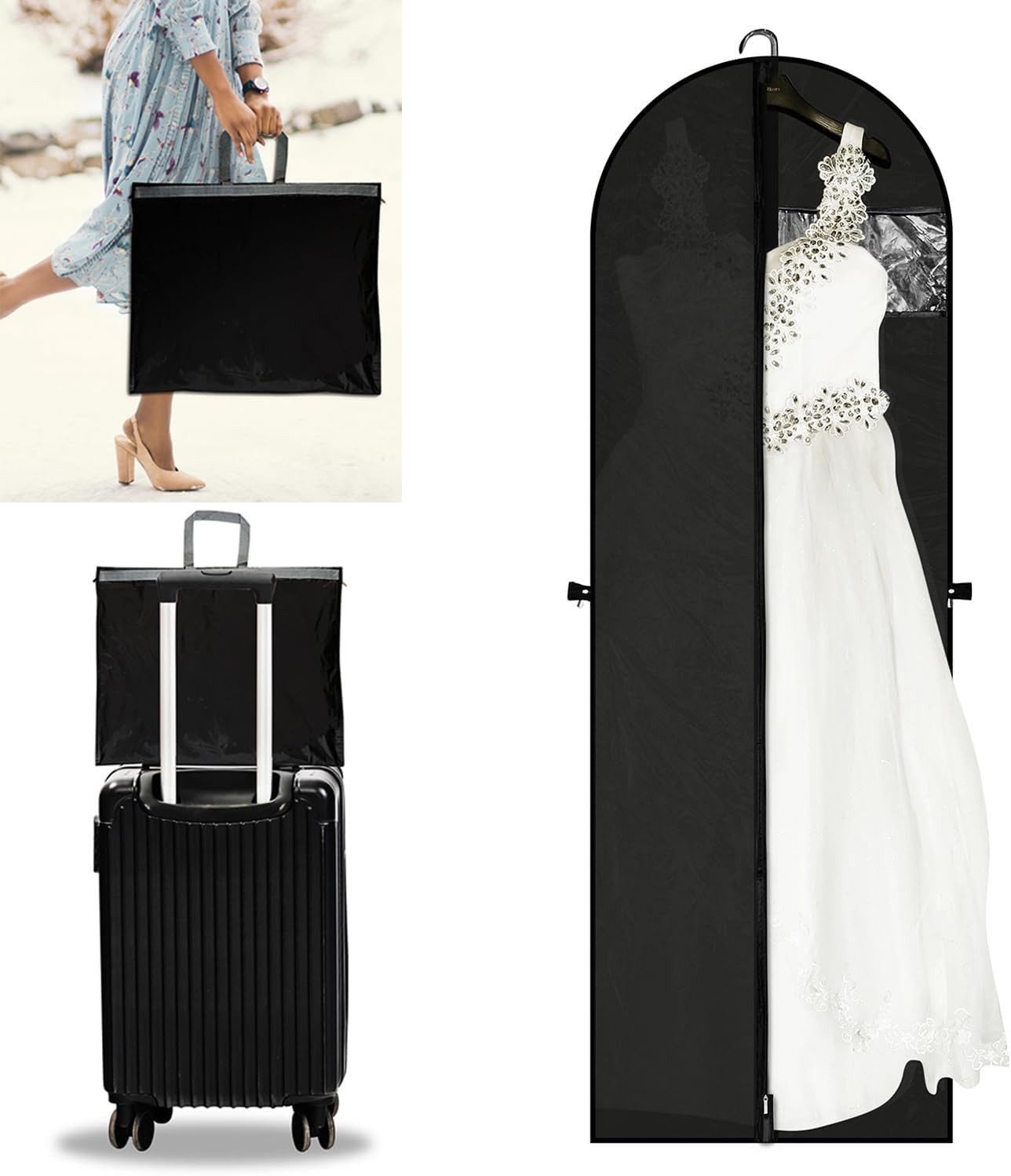 FELIXLEO Kleidersack Kleidersack 180 cm Anti-Staub für Hochzeitskleid mit reißverschluss