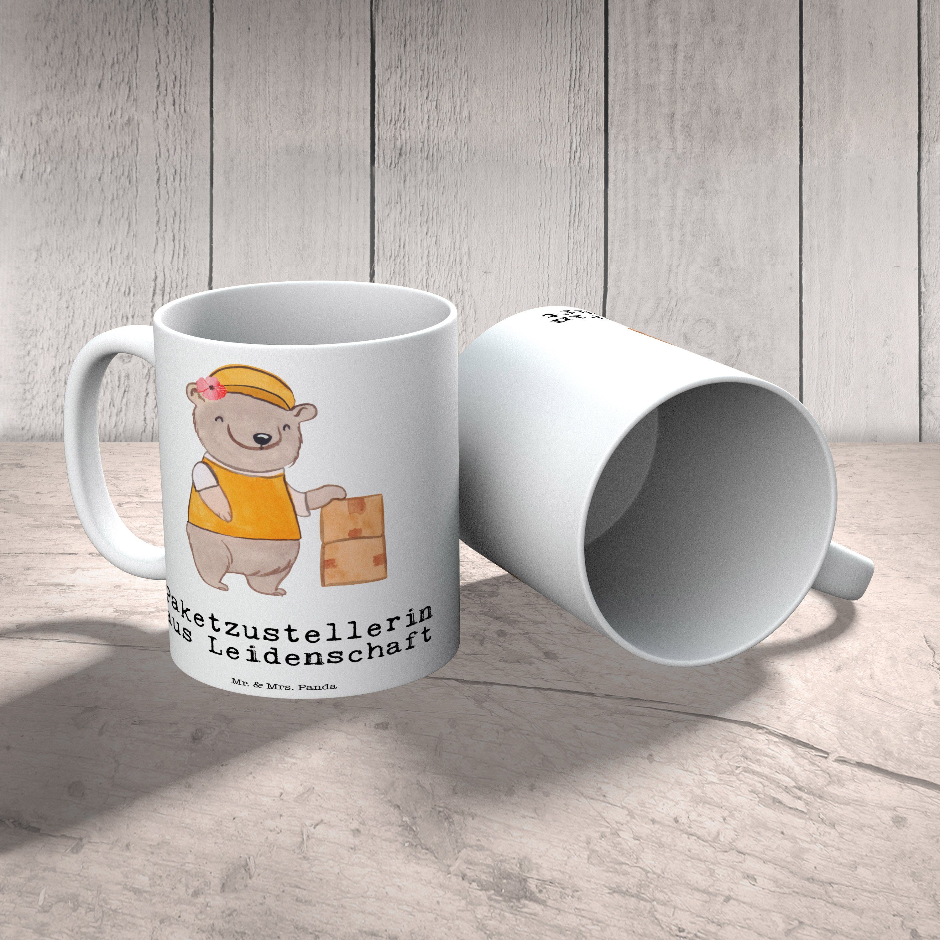 aus Tasse Becher, Geschenk, Paketzustellerin Mr. Weiß & Mrs. - - Zustells, Leidenschaft Keramik Panda