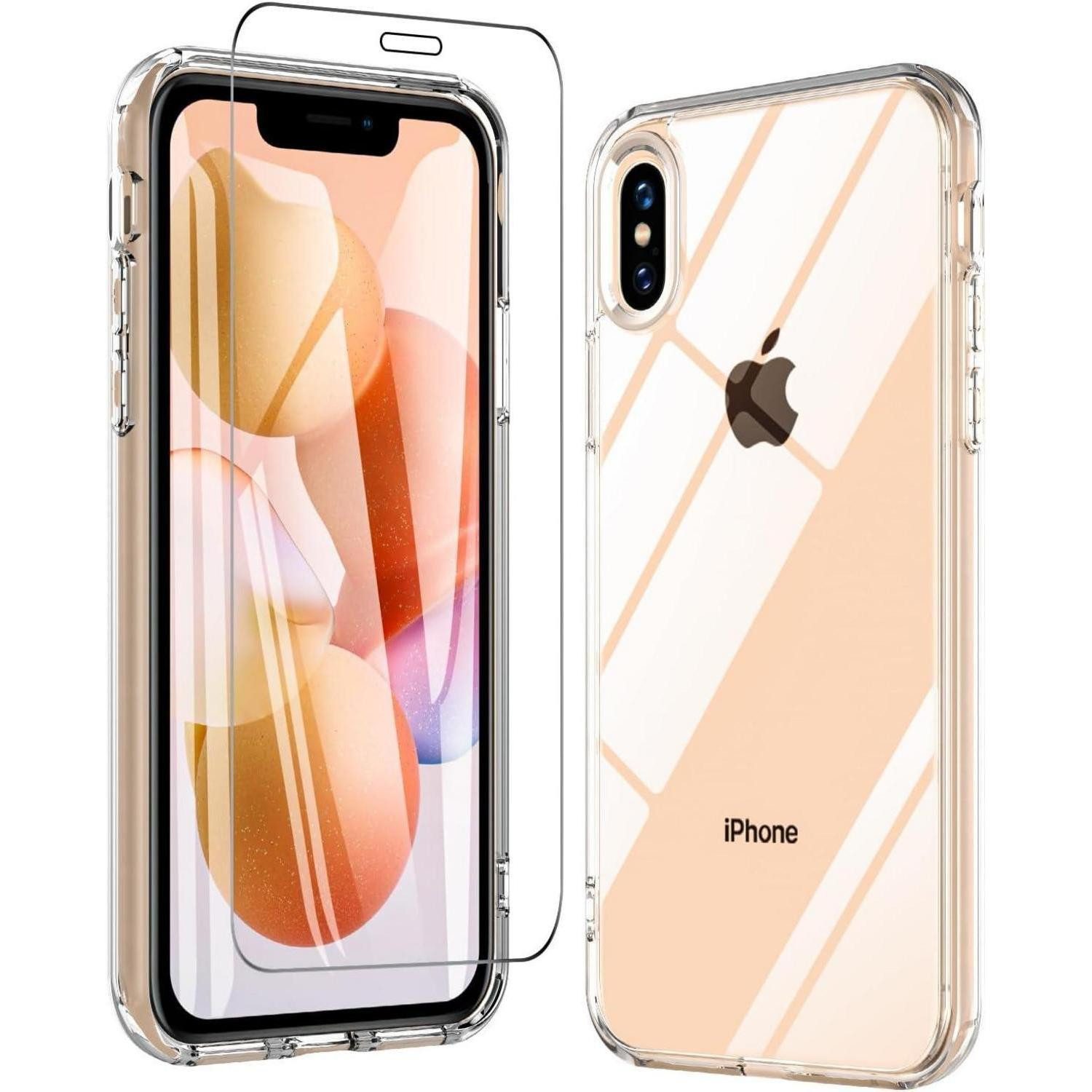 LuxusKollektion Handyhülle Hülle iPhone X XS Stoßfest Panzerglas TPU Bumper iPhone X Transparent