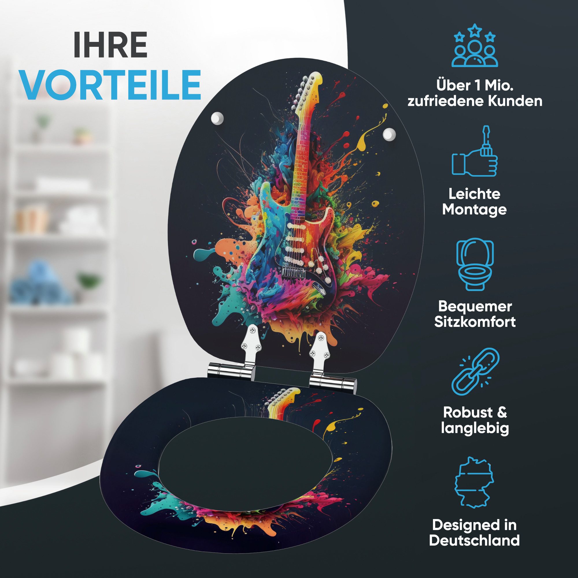 Sanilo WC-Sitz Guitar, mit Absenkautomatik, hochwertig & modern, universell günstig online kaufen