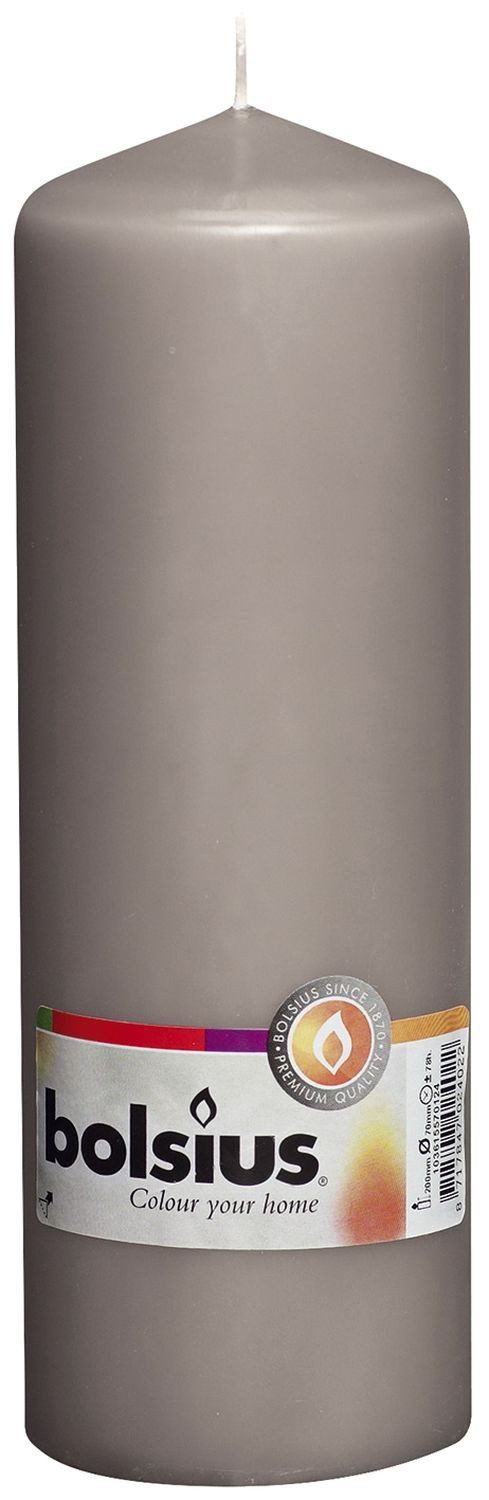 Bolsius Stumpenkerze bolsius 103615570122 Stumpenkerze - warmes grau, 200 x 70 mm