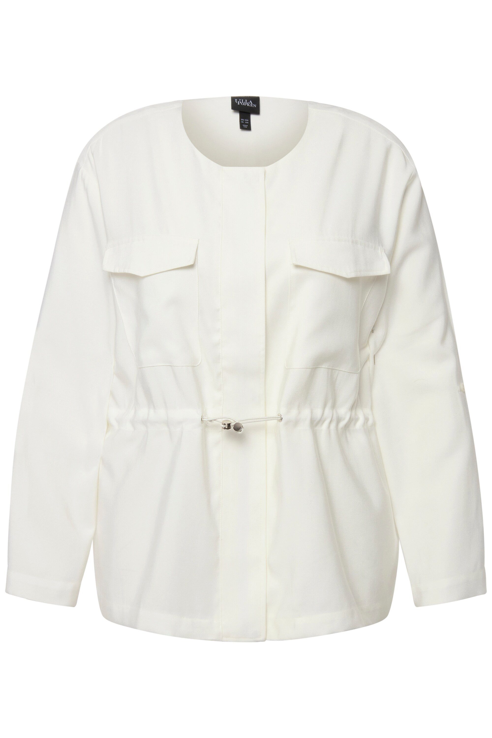 Ulla Popken Kurzjacke Jacke Tunnelzug Rundhals günstig online kaufen