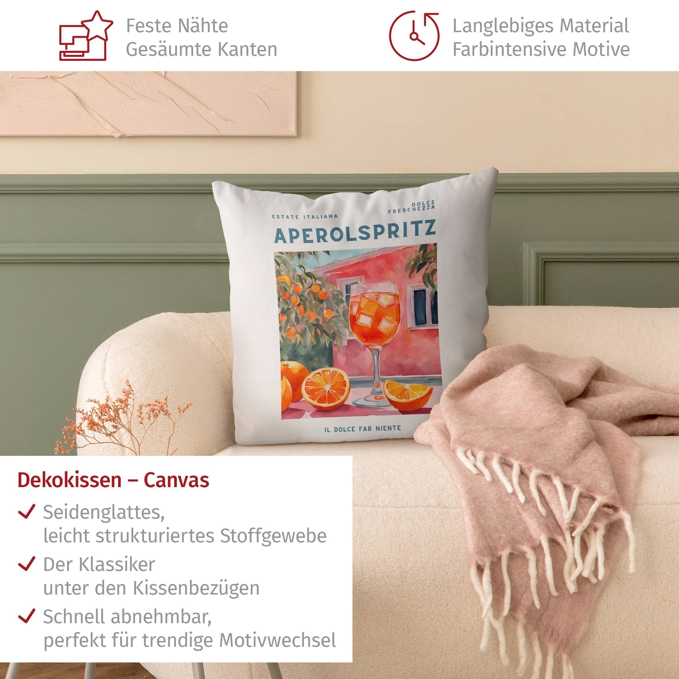 Bilderdepot24 Dekokissen drinnen Kissenhülle/ Sofakissen/ Zierkissen Kissenhülle orange Kulinar, Bezug mit / ohne Füllung Zierkissen Outdoor Sofa Bett