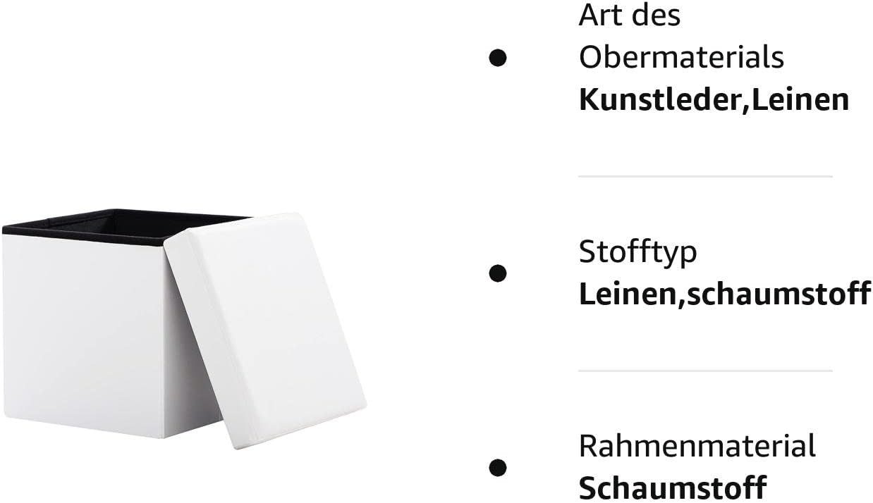 Zedelmaier Sitzbank mit Stauraum Fußbank klappbare Aufbewahrungsbox aus Leinen, belastbar bis 300 kg, als Fußbank, Nachttisch oder Sitzwürfel – Bild 3 von 5