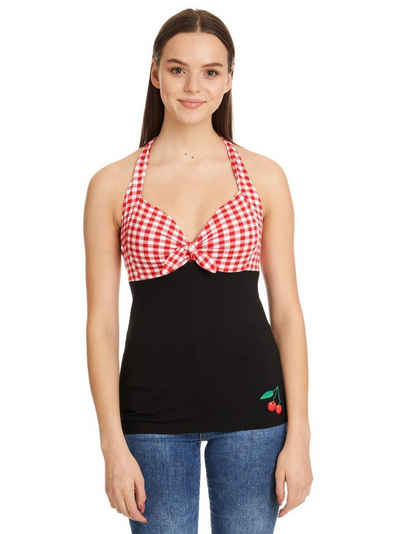 Pussy Deluxe Neckholdertop »Red Plaid«