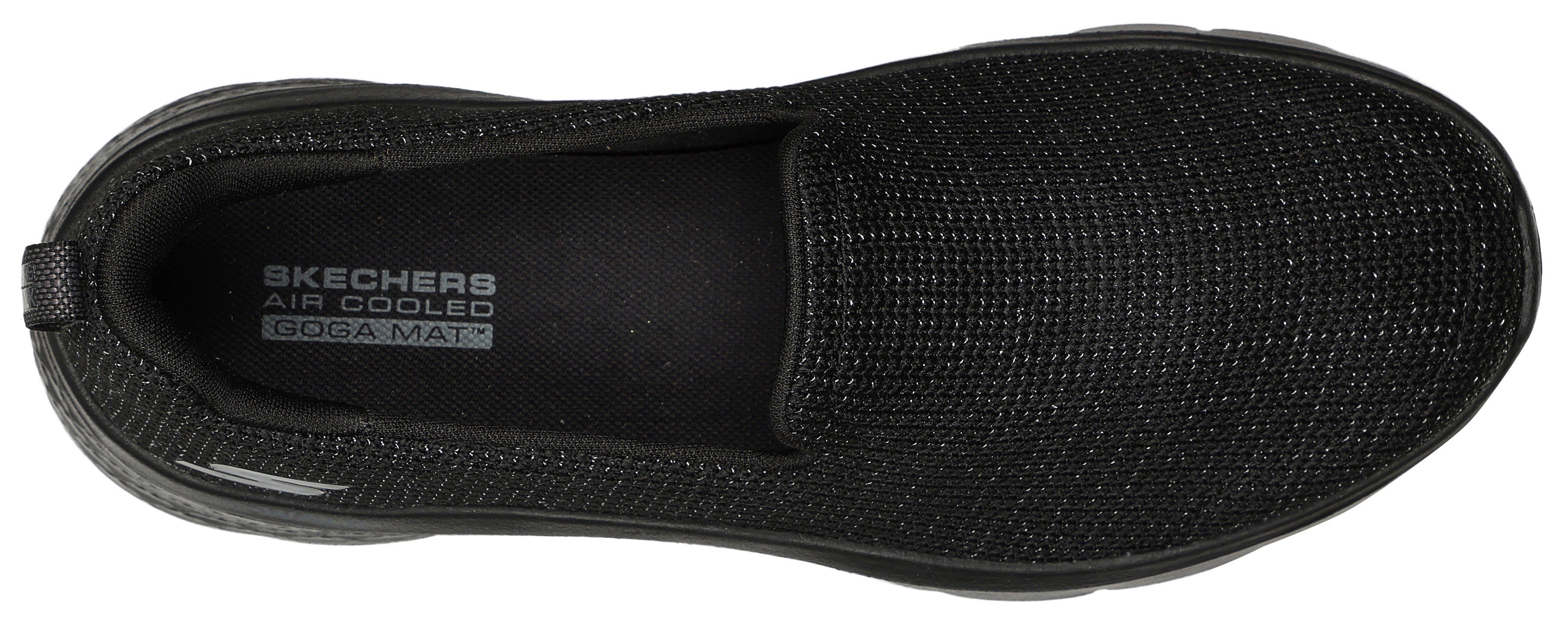 Skechers GO Logo Ferse FLEX- Sneaker schwarz WALK mit Slip-On der an