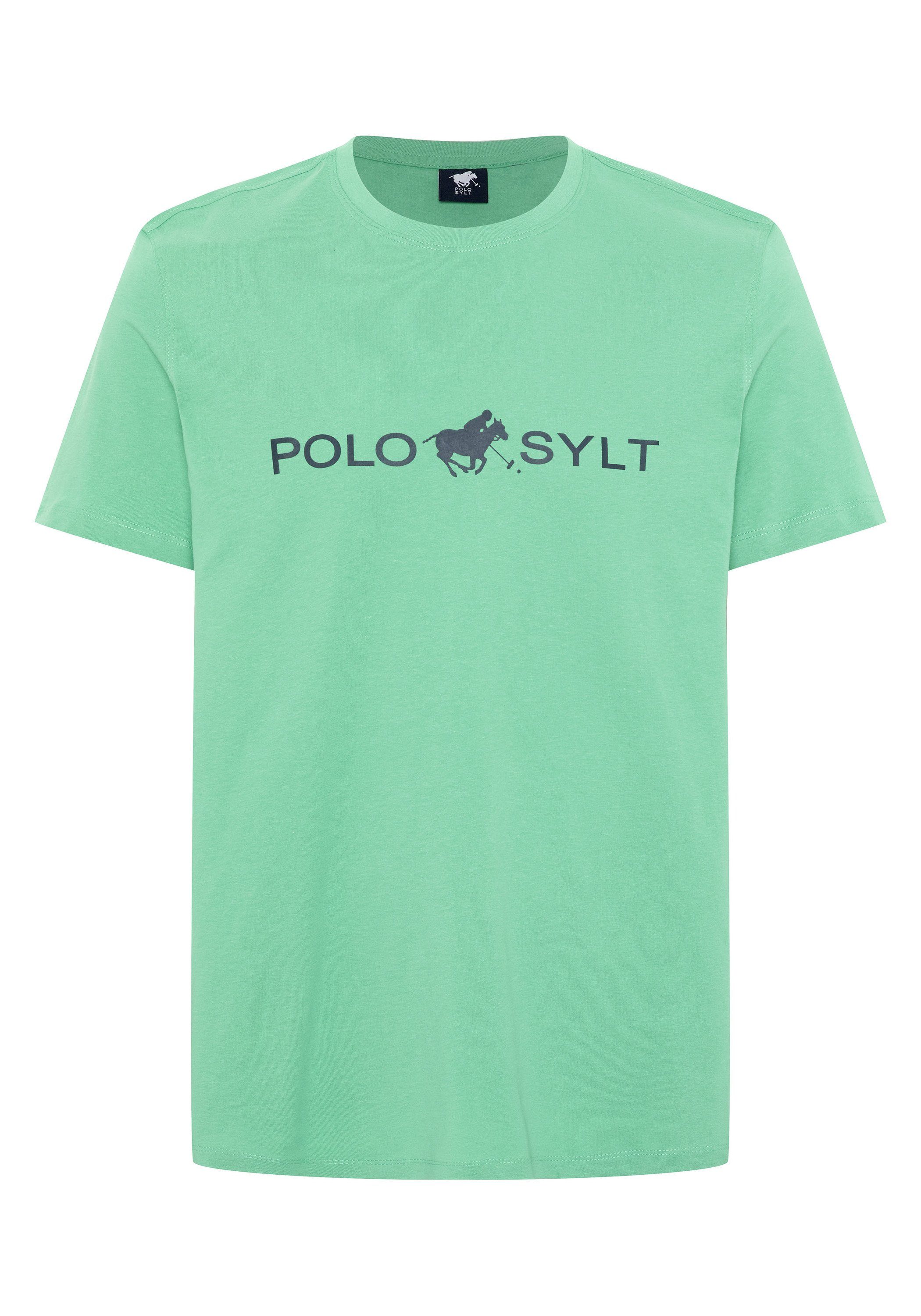 Polo Sylt Print-Shirt mit auffälligem Logo-Print 16-5721 Marine Green