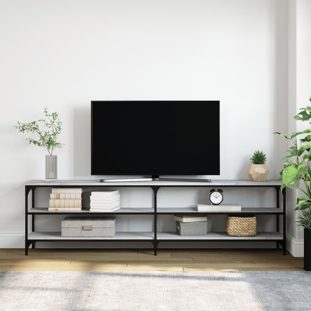 cm TV-Schrank vidaXL TV-Schrank Grau (1-St) Sonoma Metall Holzwerkstoff und 180x30x50