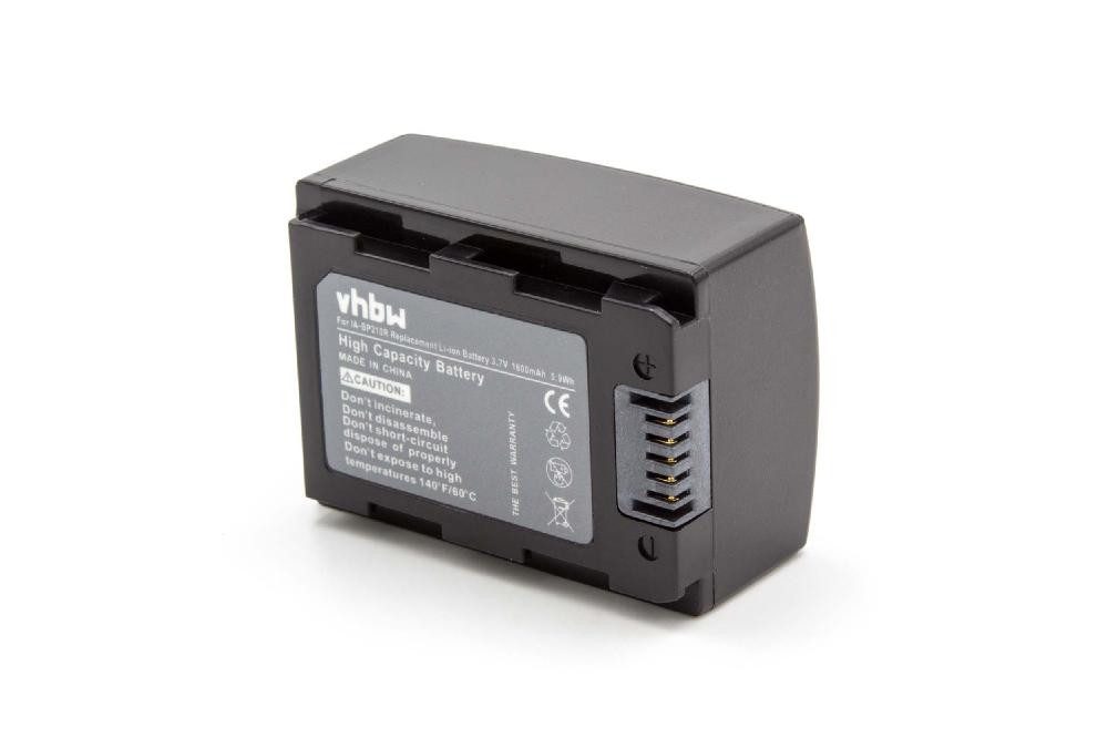 vhbw passend für Samsung HMX-H300, HMX-F50BN, HMX-F90, HMX-H300BN, Kamera-Akku 1600 mAh