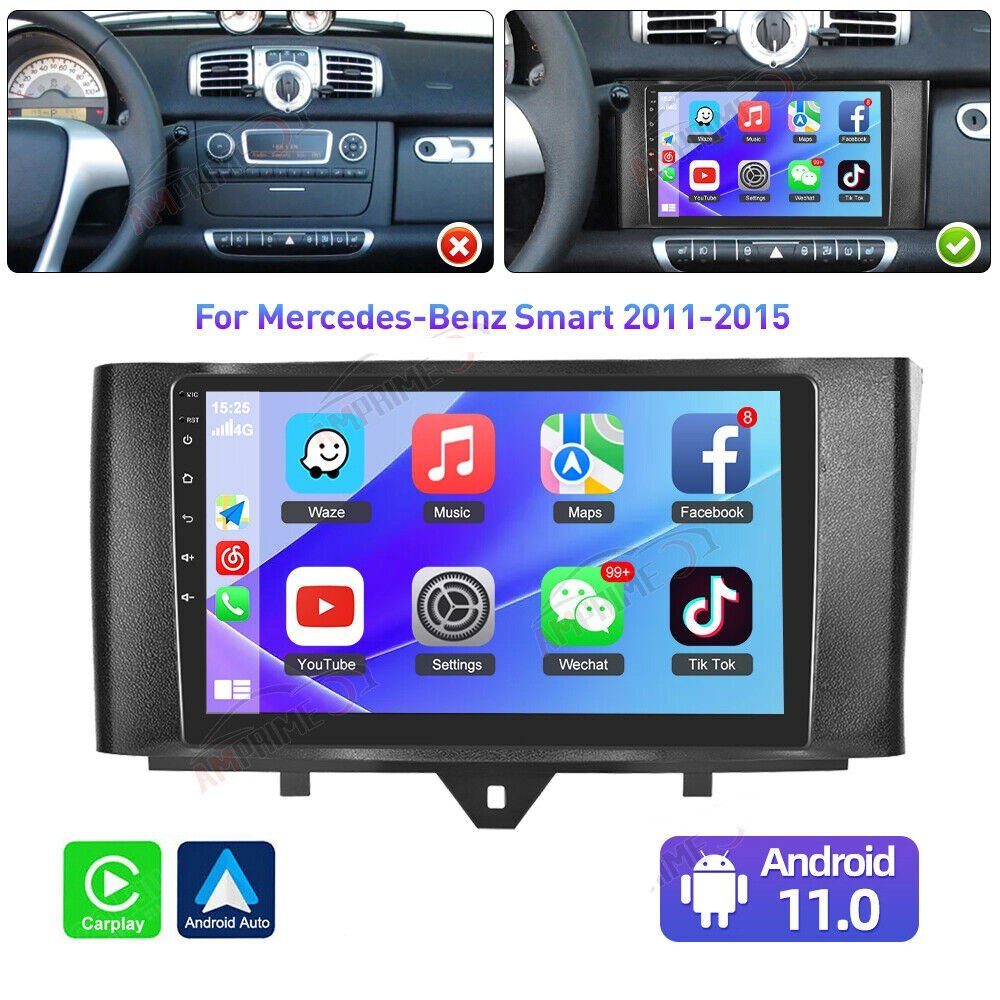Autoradio Mercedes Smart GPS Autoradio 451 GABITECH Fortwo 2010-2015 Navi 9 Carplay Zoll