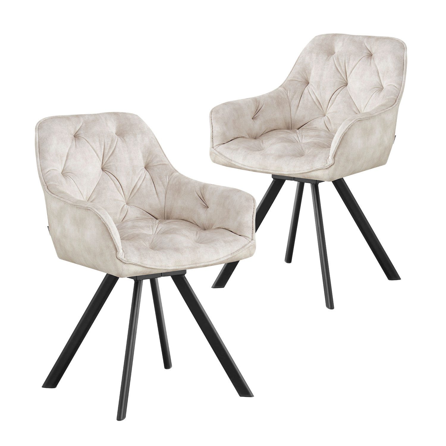 B&D home Polsterstuhl DIETER (2er Set, 2 St), Steppung, mit Armlehnen günstig online kaufen