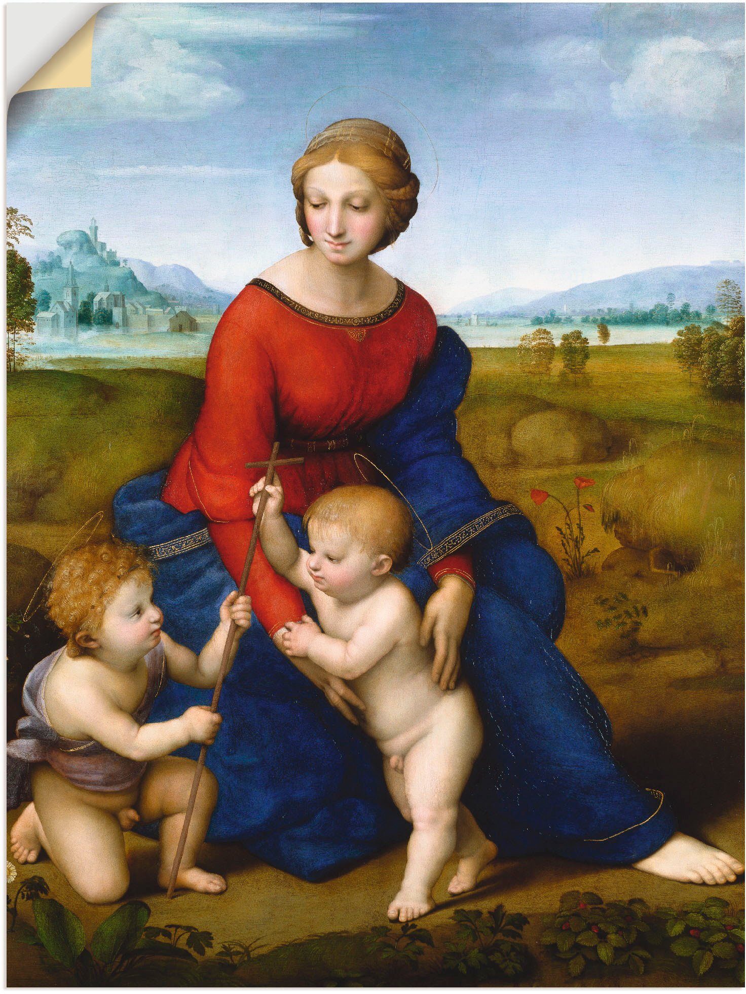 Größen Religion als im (1 St), versch. Artland oder Leinwandbild, Wandaufkleber Madonna Wandbild Poster Die Grünen., in