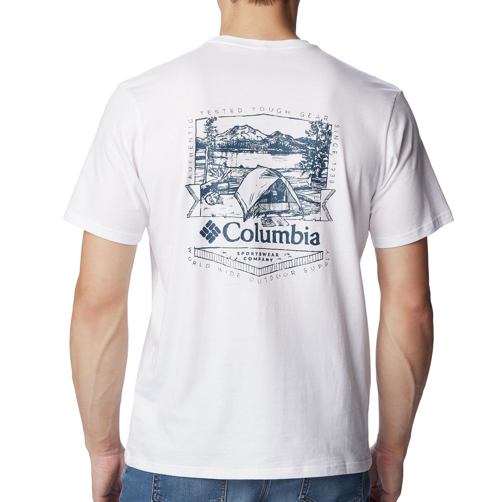 Back 101 white River™ Columbia Rundhalsausschnitt Rockaway mit Graphic T-Shirt Kurzarmshirt