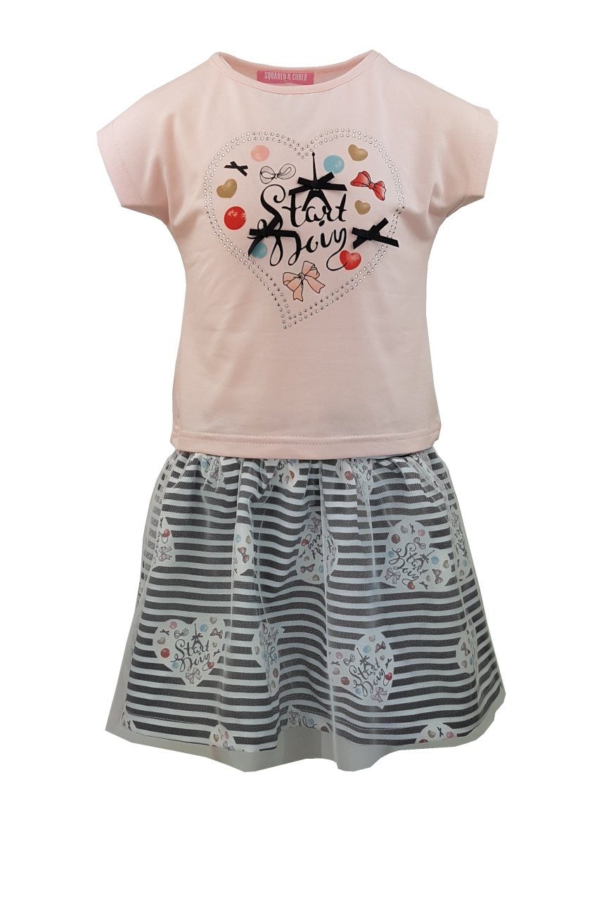 T-Shirt Rosa/Blau MSn012 Rock, + Shirt Sommerset, & Rock Fashion Mädchen Girls