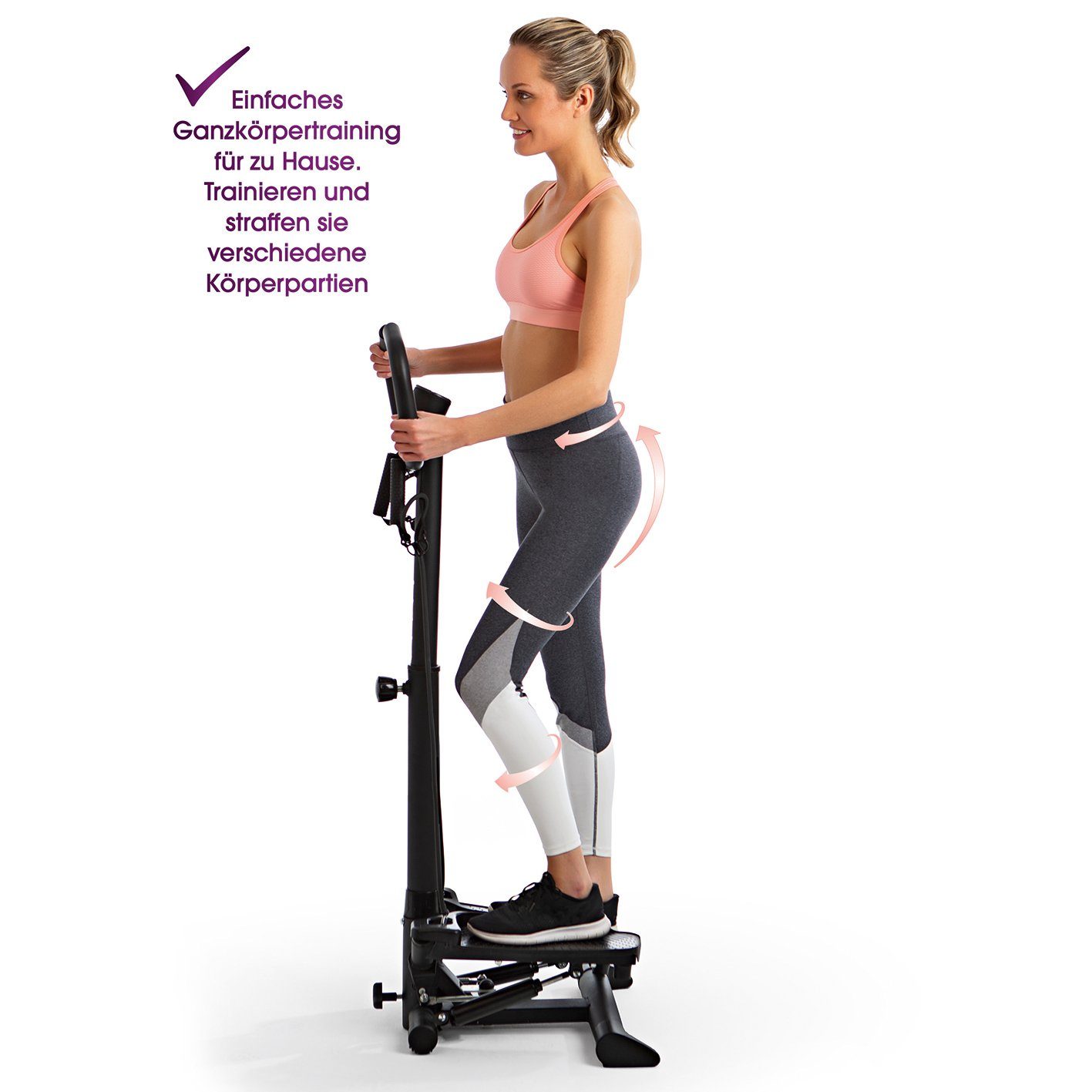 Stepper VITALmaxx Fitnesstrainer Expanderbändern, Swing mit 2 Stepper