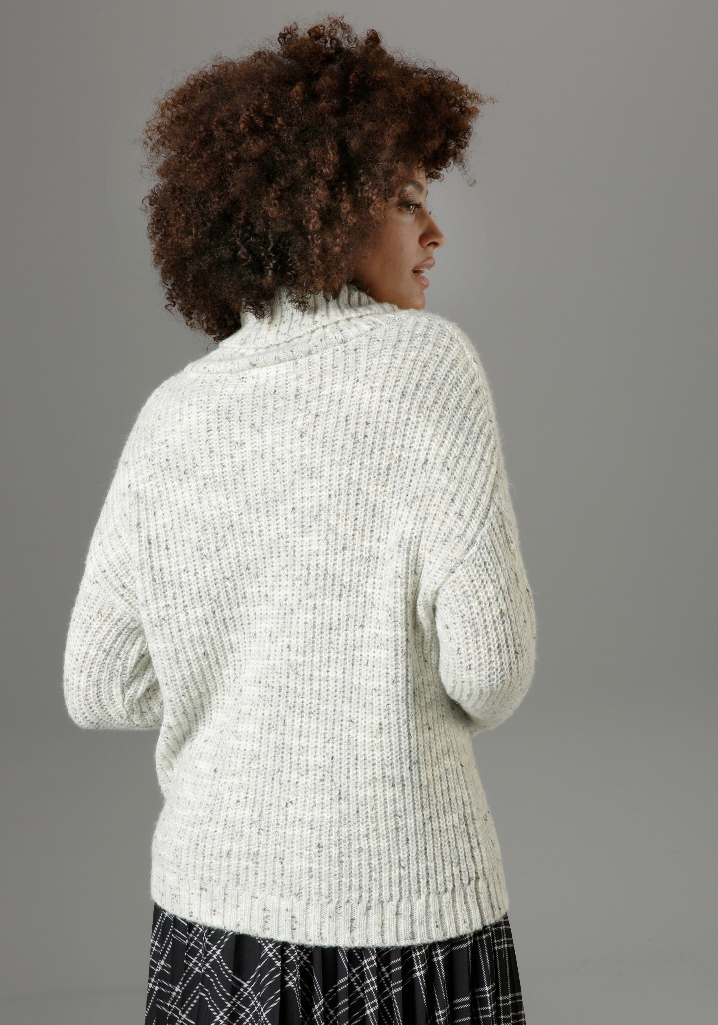 Aniston CASUAL Rollkragenpullover aus trendigem Melange-Garn günstig online kaufen