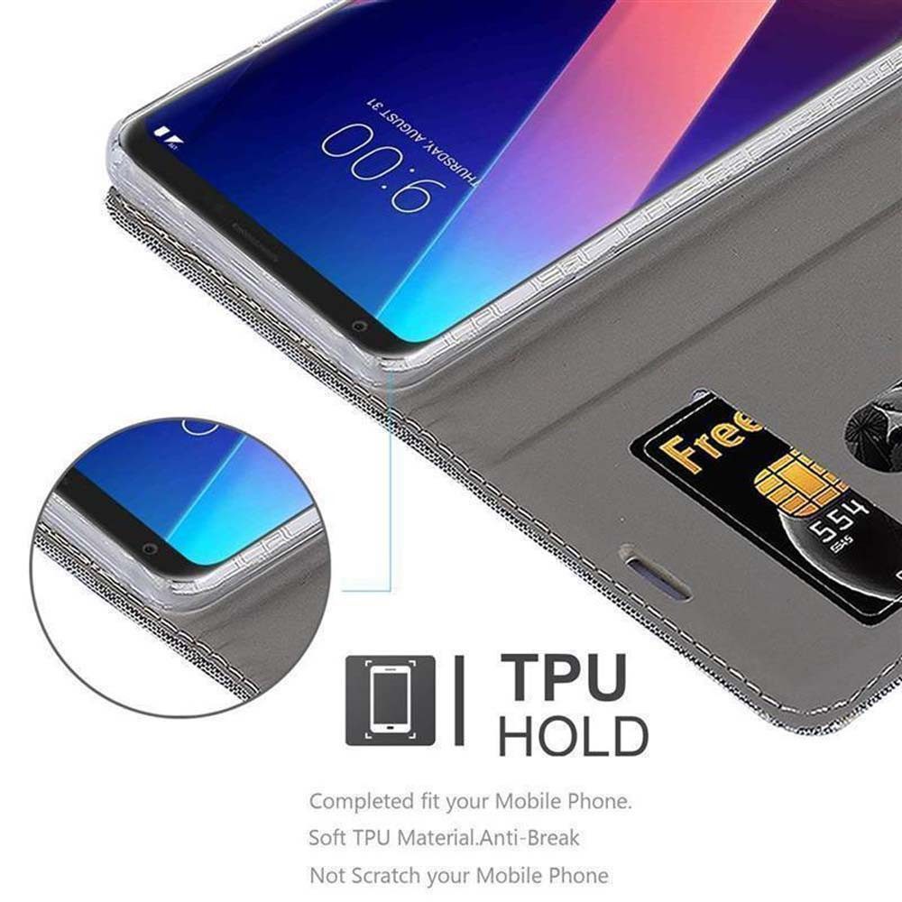 Cadorabo Handyhülle für LG V30 / V30+ / V30S / V30S+ Hülle LG V30 / V30+ / V30S / V30S+, Klappbare Handy Schutzhülle - Hülle - mit Standfunktion und Kartenfach