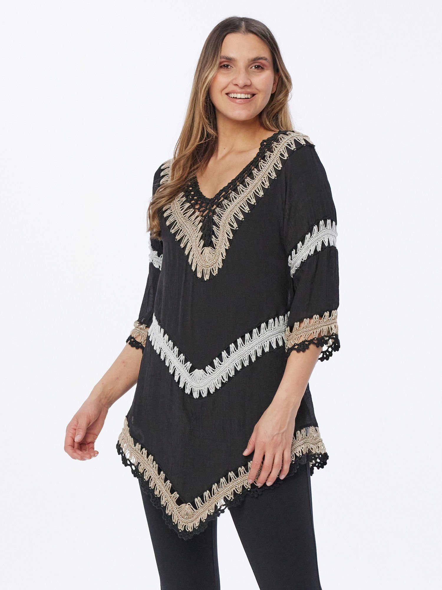 Tunika Poncho figurumspielend
