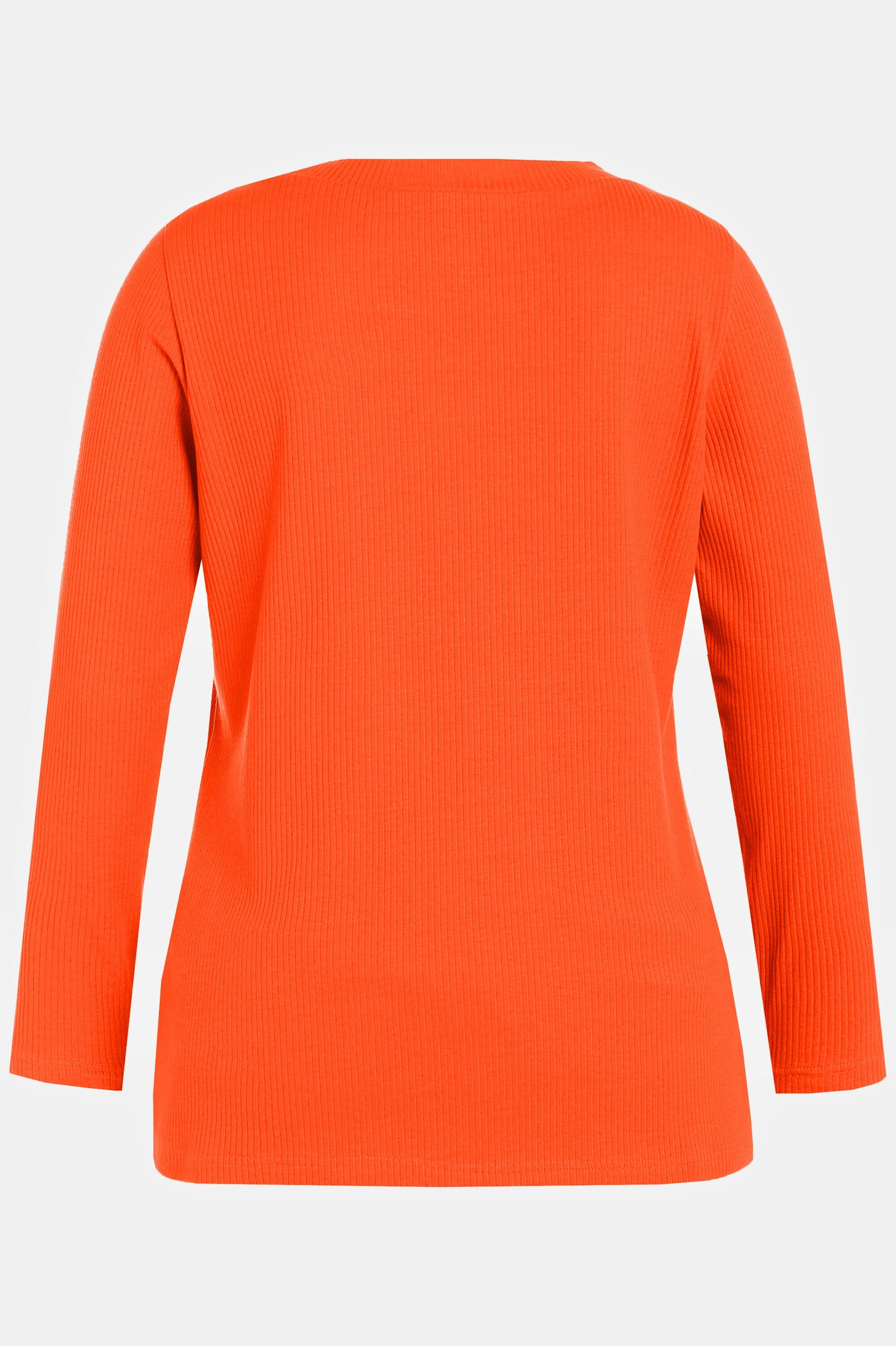 Rundhalsshirt orange Langarm Ulla Shirt Classic Popken
