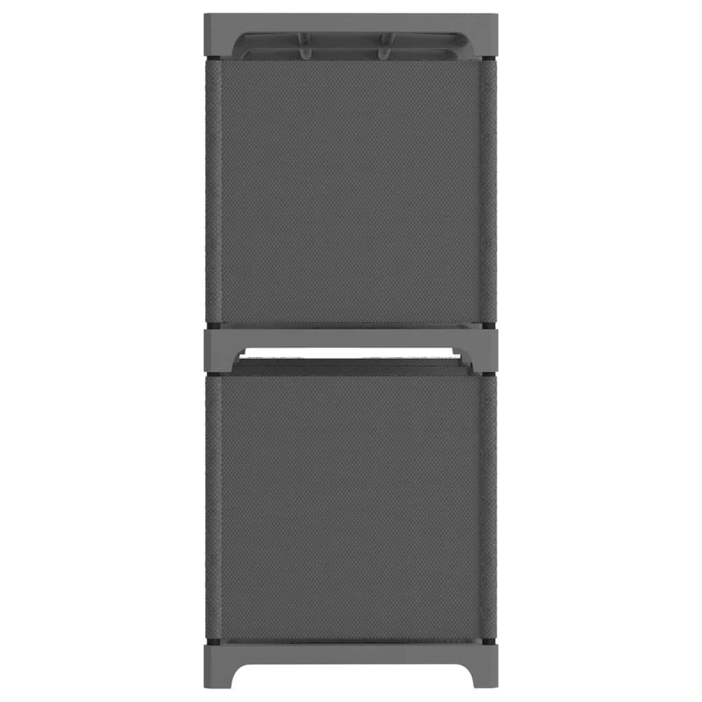 vidaXL Bücherregal 4 Wrfel Würfel-Regal 4 Fächer Grau 69x30x72,5 cm Stoff