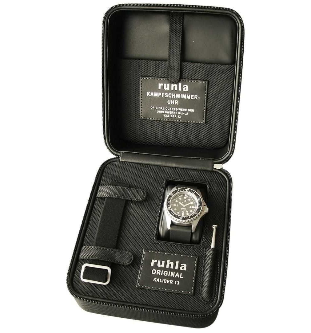 UMR Ruhla Taucheruhr Kampfschwimmer Uhr, limitierte Edition, 44 mm Edelstahlgehäuse, 13-03, Kautschukband, 20 ATM wasserdicht - Made in Germany