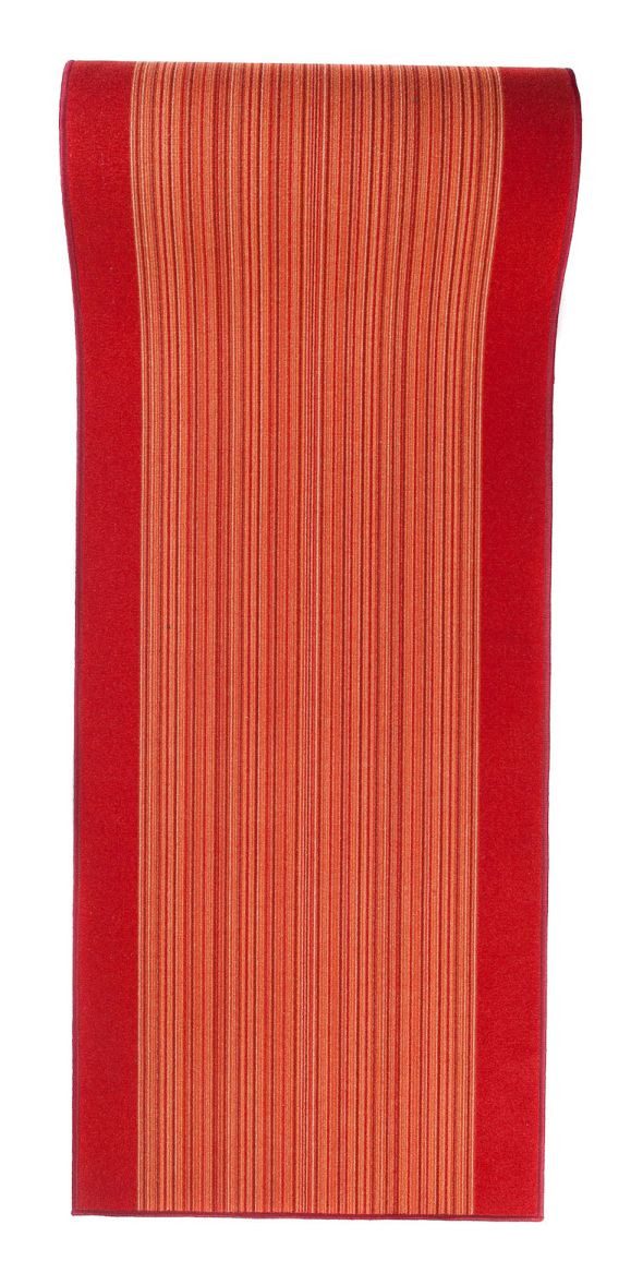 Mazovia Läufer Retro Bordüre Orange Flur, Schlafzimmer, Diele, Fußbodenheizung