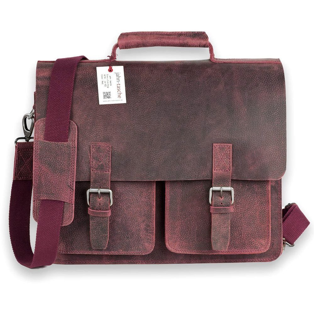 Jahn-Tasche Aktentasche Sehr Robuste Lehrertasche Leder, Rost-Rot, Jahn-Tasche 420-n
