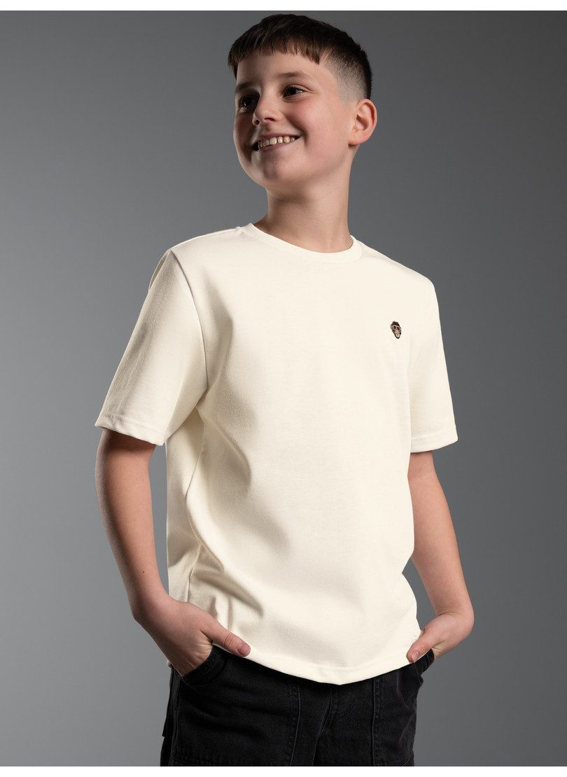 Trigema T-Shirt TRIGEMA Heavy Oversized T-Shirt mit Affe Charly-Stickmotiv (1-tlg)